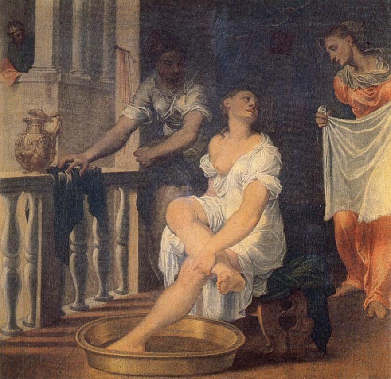 Domenico Brusasorci Bathsheba at Her Bath oil painting image